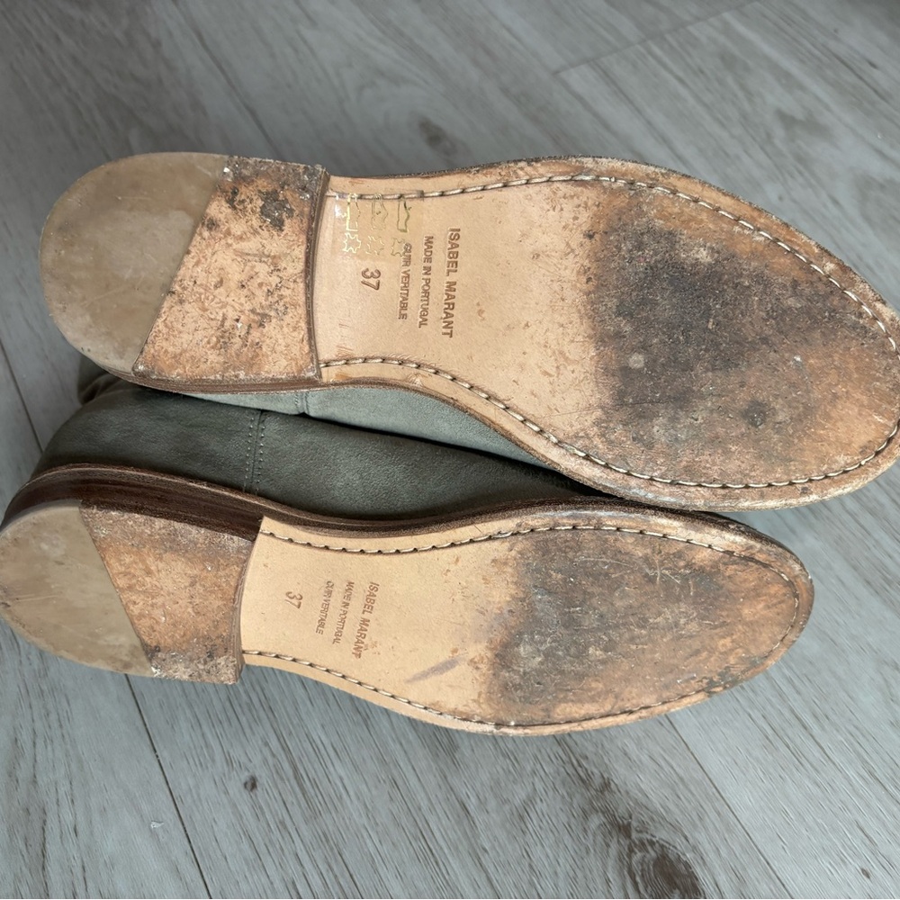 Isabel Marant Crisi suede ankle boot in an olive green - Picture 8 of 8